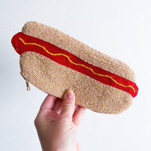 Hot Dog Beaded Purse