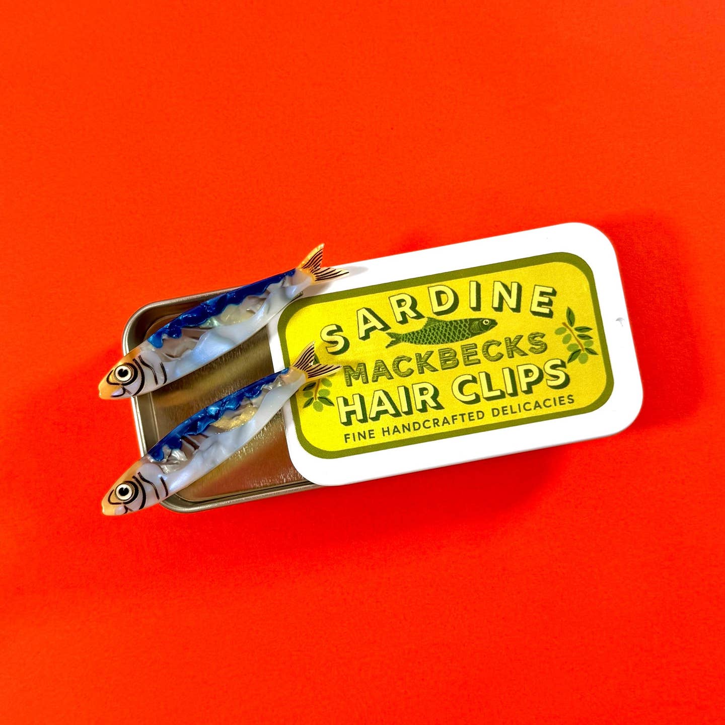 Sardine Hair Clips in mini tin