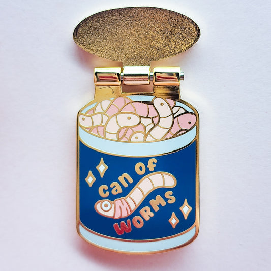 Can of Worms Hinged Enamel Pin