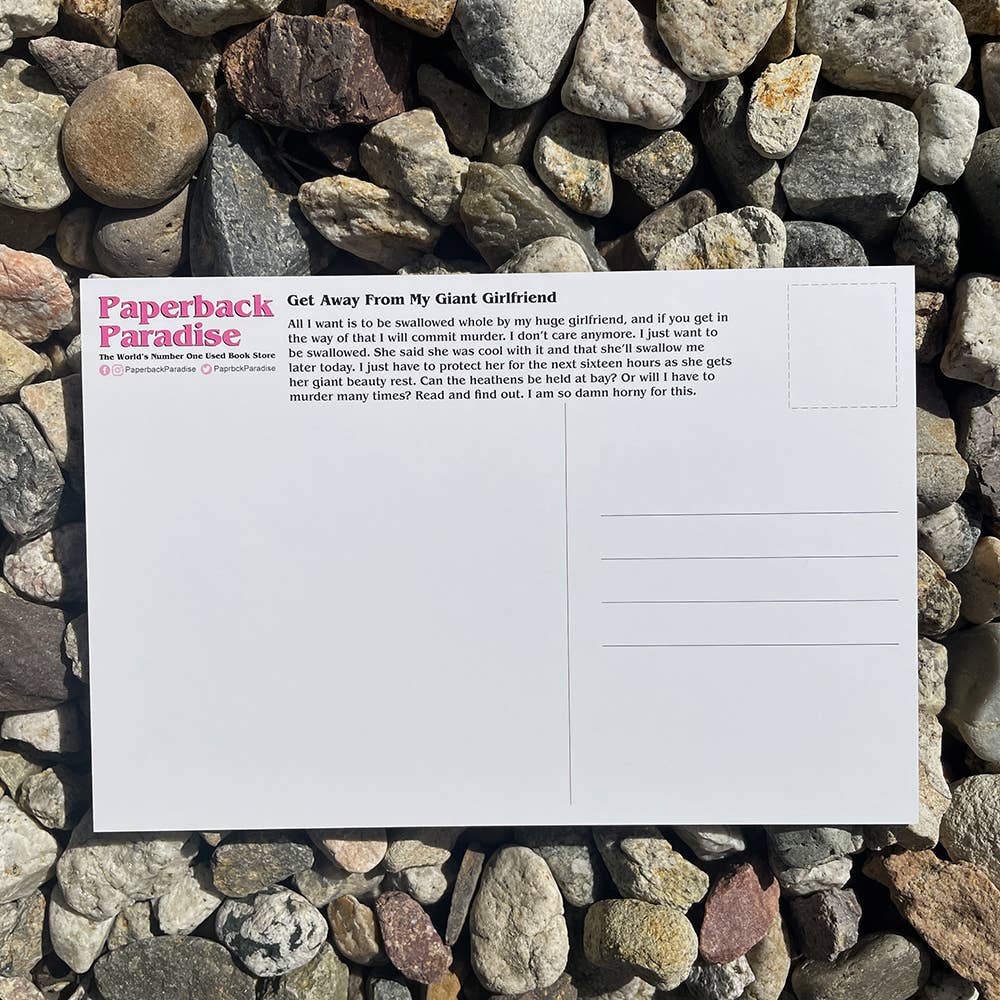 Get Away From My Giant Girlfriend Postcard