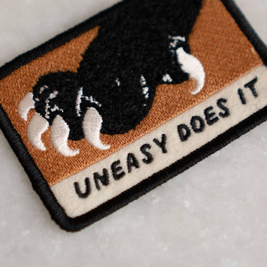 Uneasy Does It Chenille Sticky Patch