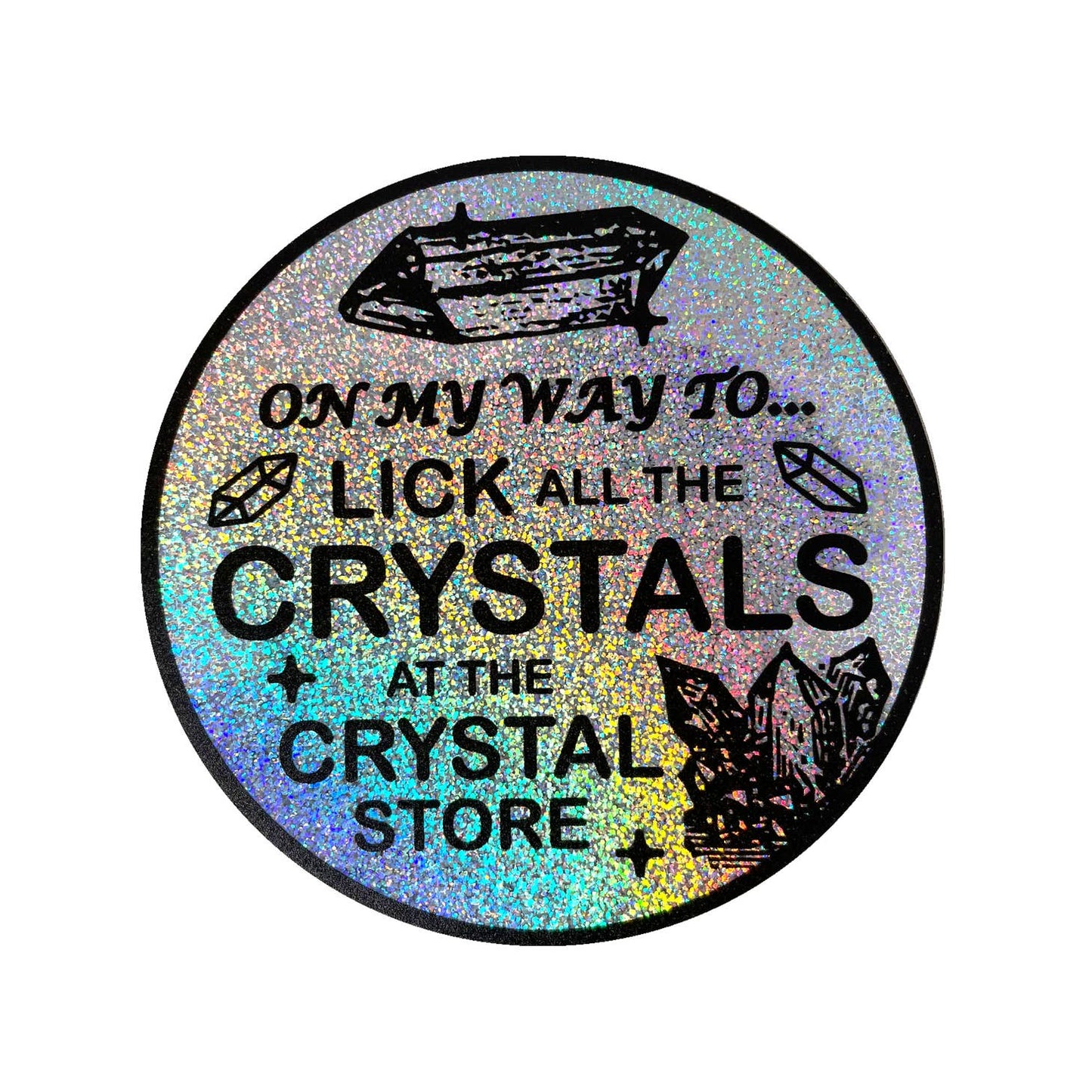 Crystal Store Round Glitter Sticker