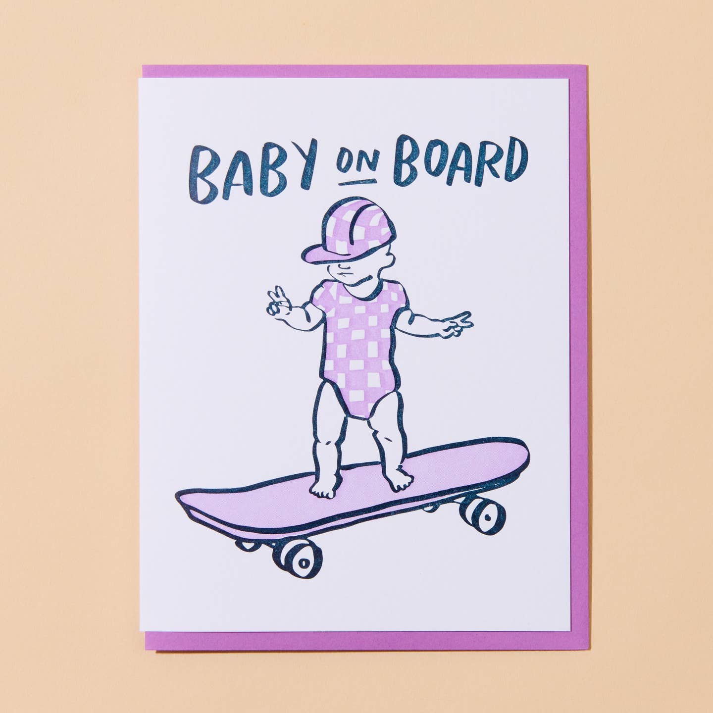 Baby On Board Letterpress Greeting Card