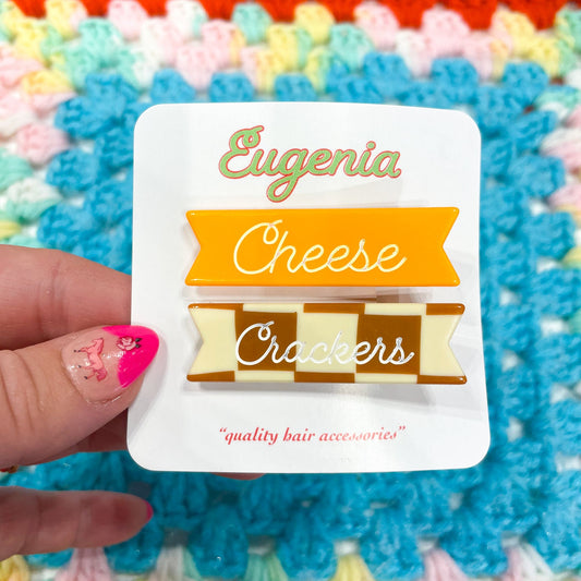 Cheese and Crackers Hair Clips