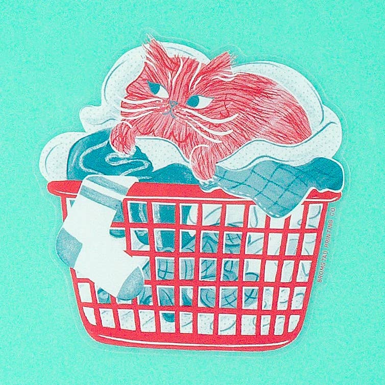 Laundry Cat - Clear Sticker