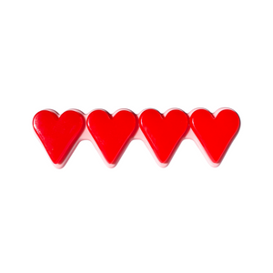 4 Hearts Hair Clip - Red & Pink