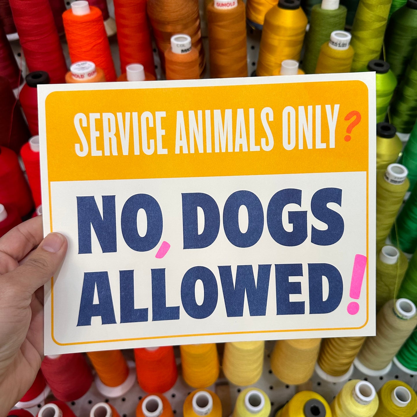 Service Animals Only? No, Dogs Allowed! Riso Print