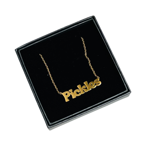 Pickles - word necklace gold