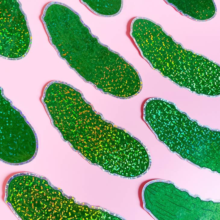 Pickle Glitter Sticker