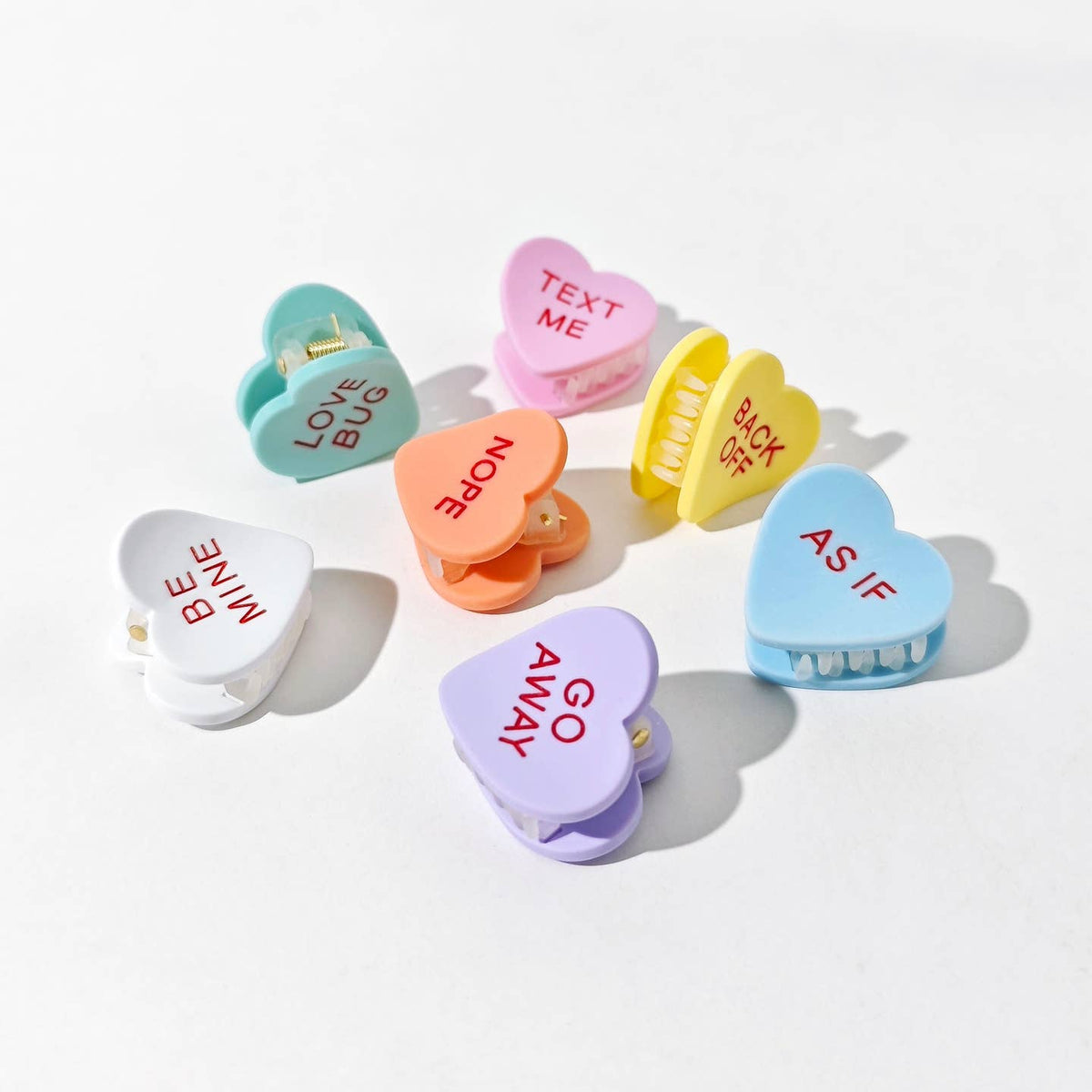Candy Heart Clips - Set of 7