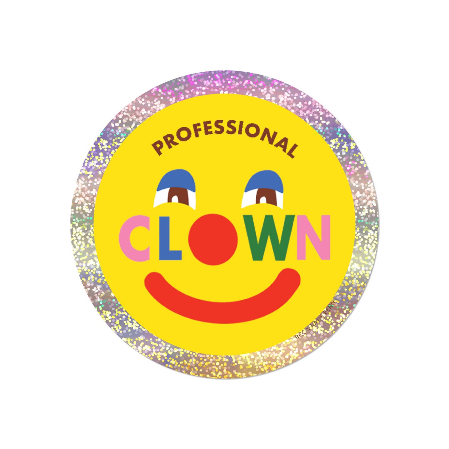 Professional Clown Glitter Sticker