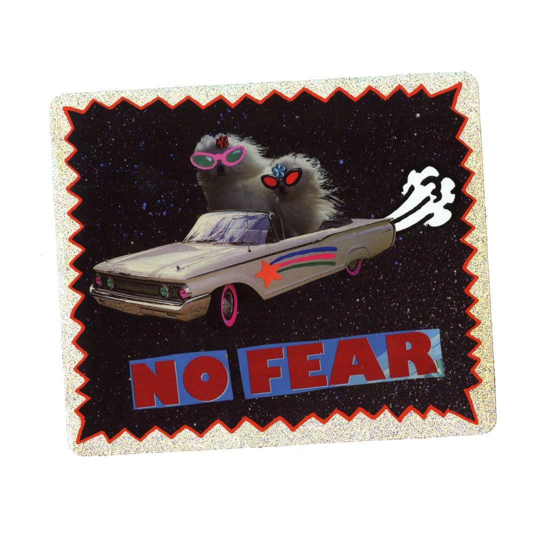 No Fear Glitter Sticker