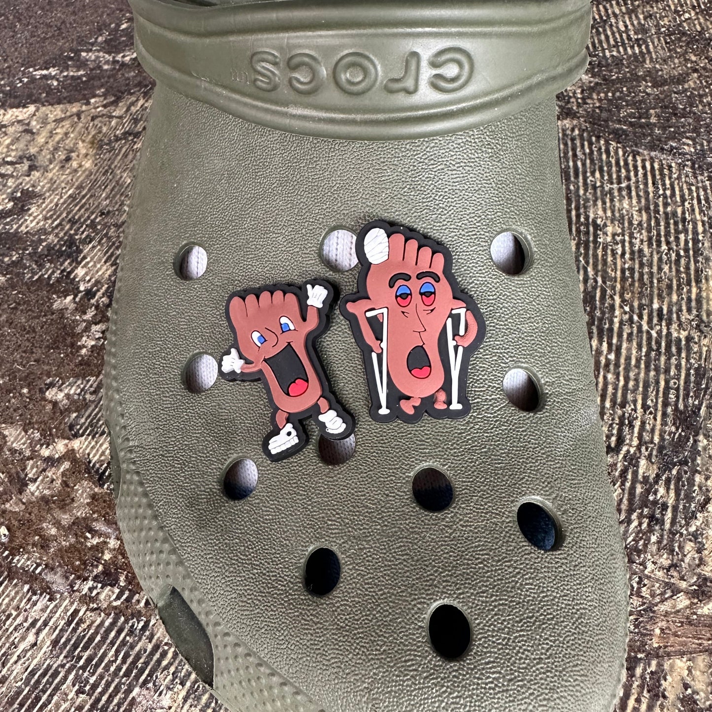 Happy Foot / Sad Foot Croc Charms