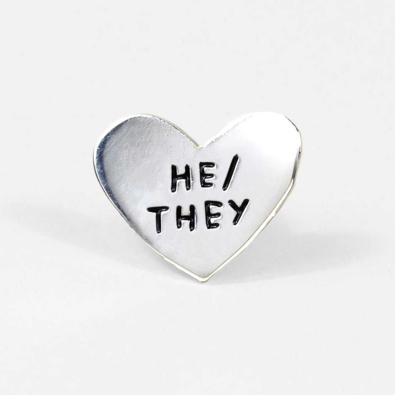 He/They Pronoun Heart Pin