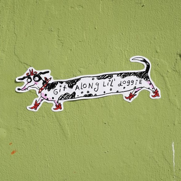 Git Along Lil' Doggie Sticker - Cowgirl