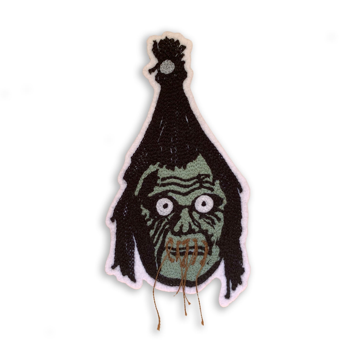 Shrunken Head Chain Stitch Patch