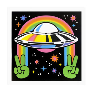 UFO Print - GLOW IN THE DARK