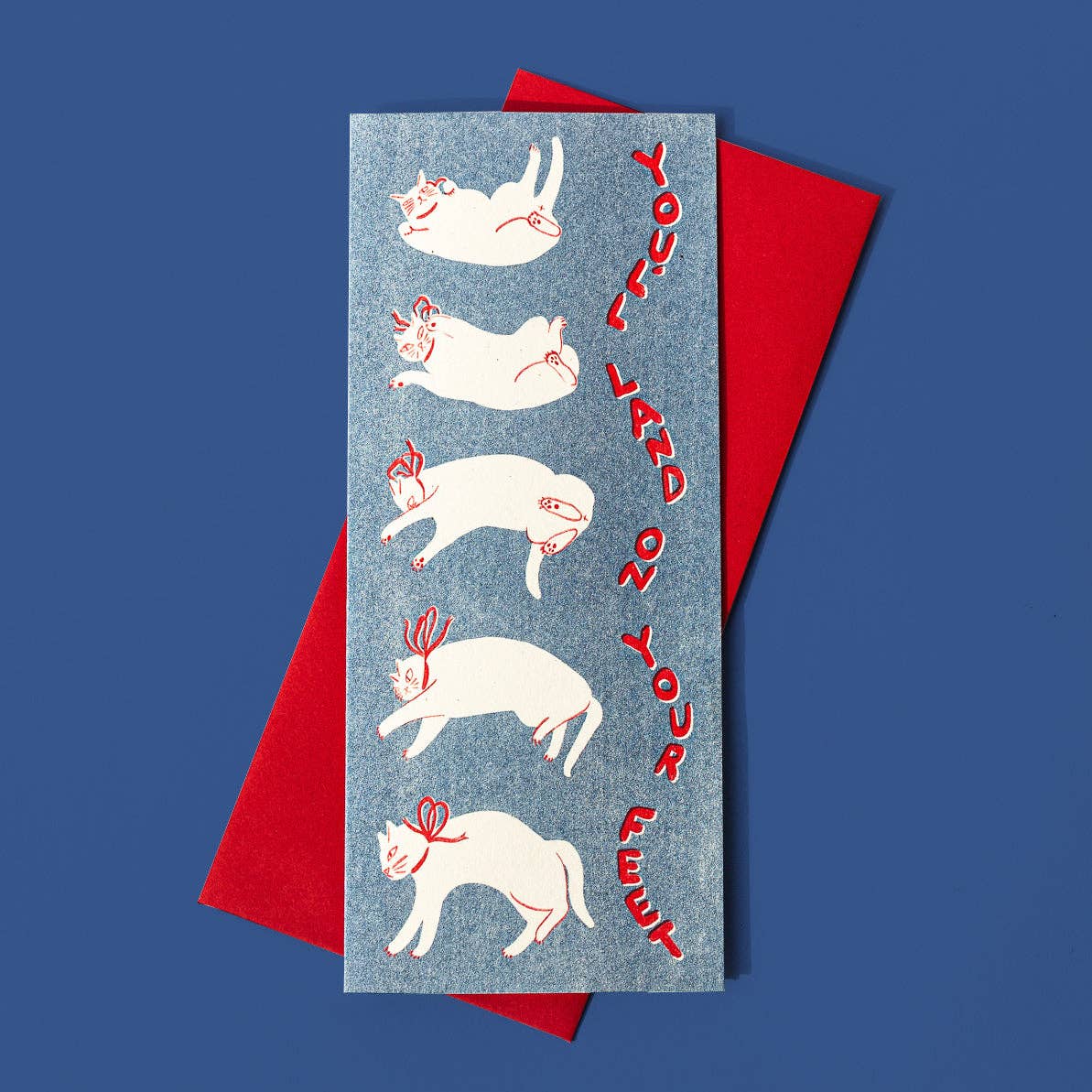 You'll Land On Your Feet- Risograph Greeting Card