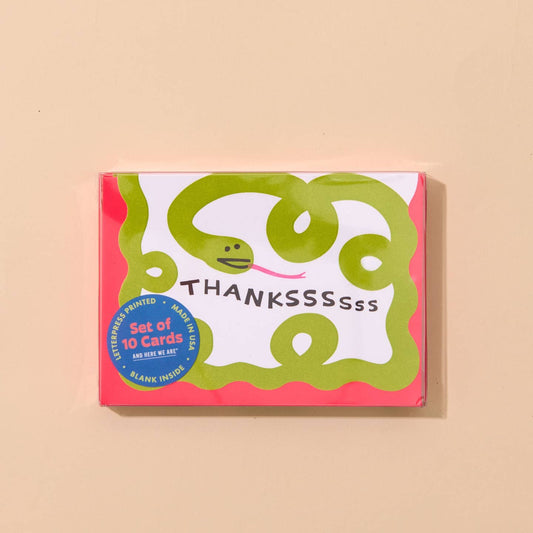 Thank You Cards Thankssss Snake Notecard Set of 10