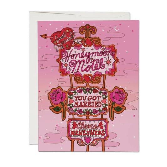Honeymoon Motel Wedding Marriage Card