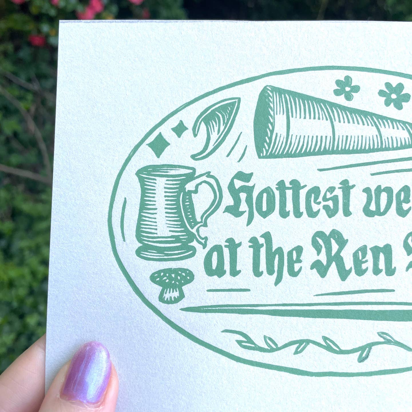 Hottest Wench At The Ren Faire Linocut Print