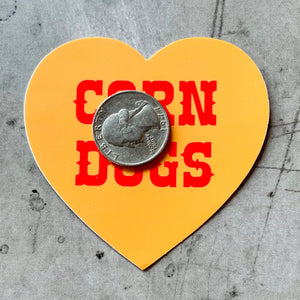 Corn Dogs Heart Sticker