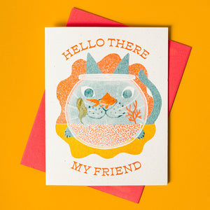 Hello There My Friend - Risograph Card