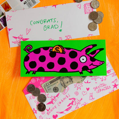 Fuzzy Piggy Bank Card