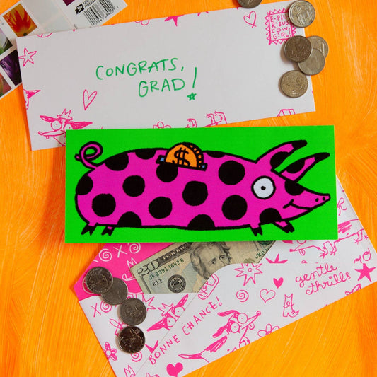 Fuzzy Piggy Bank Card