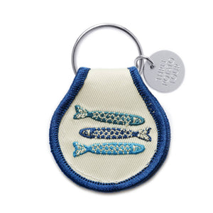 Tinned Fish Sardines Embroidered Keychain