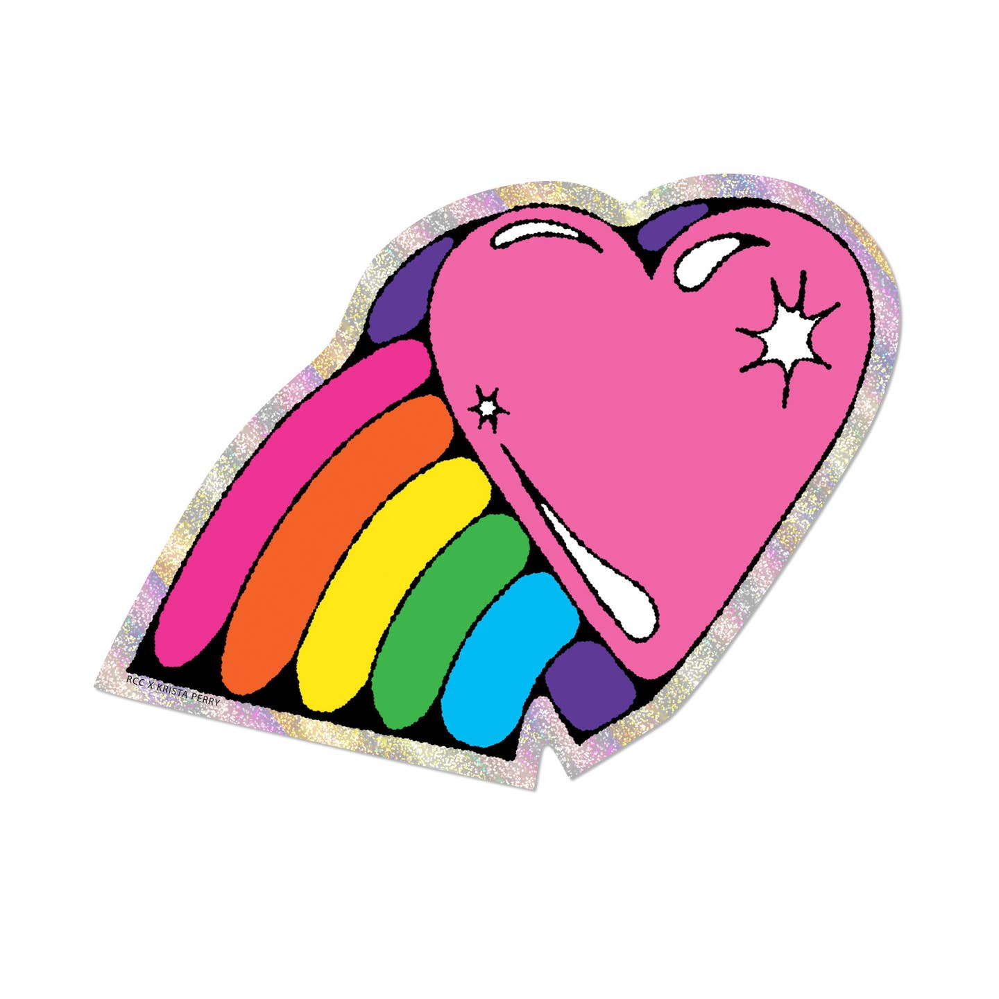 Rainbow Heart Glitter Sticker