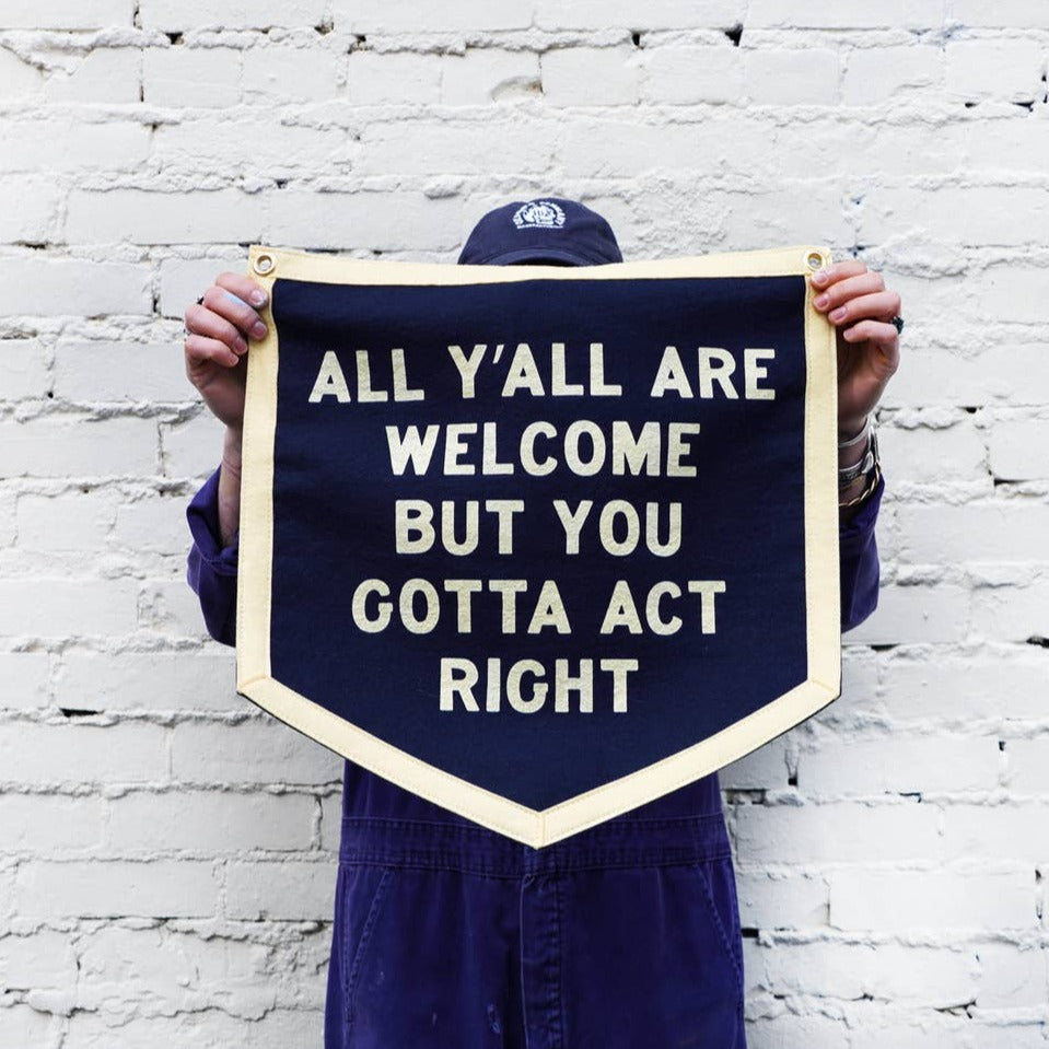 All Y'all Are Welcome Camp Flag