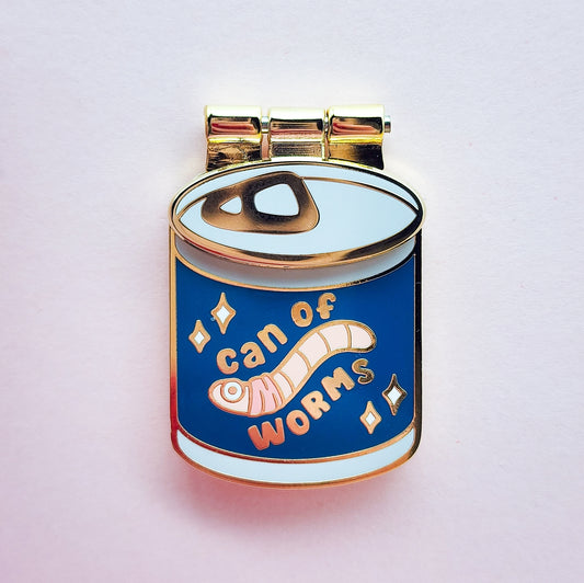 Can of Worms Hinged Enamel Pin
