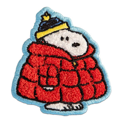Snoopy Puffer Coat Peanuts, Chenille Iron-On Patch