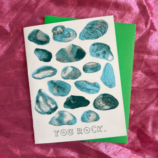 You Rock Risograph Greeting Card