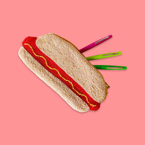 Hot Dog Beaded Purse