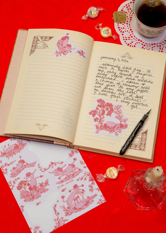 Toile d'ennui Poodles Sticker Sheet