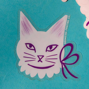 Ribbon Cat - Clear Sticker