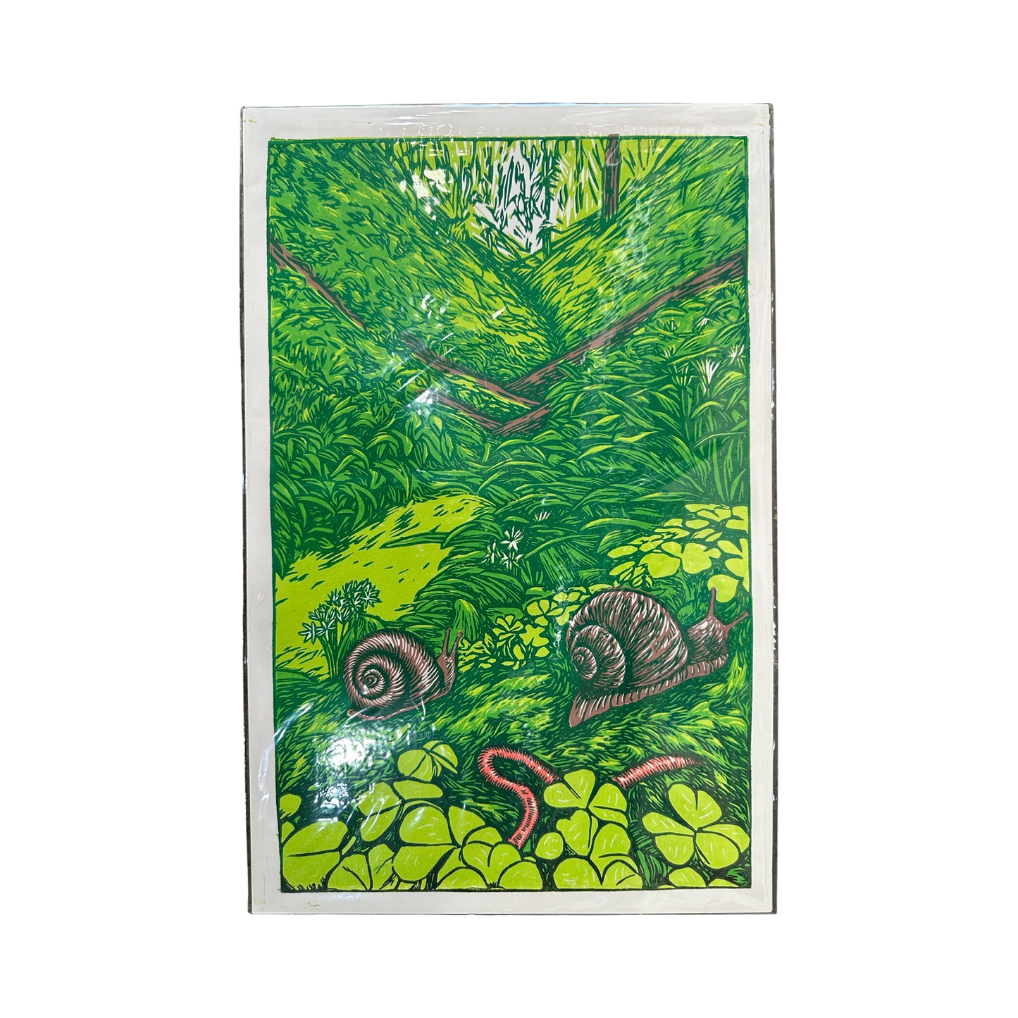 PNW Nature Linocut Print