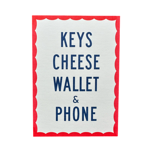 Keys Cheese Wallet & Phone Mini Riso Print
