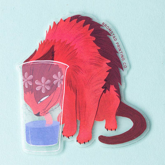 Hydrated Cat Clear Sticker