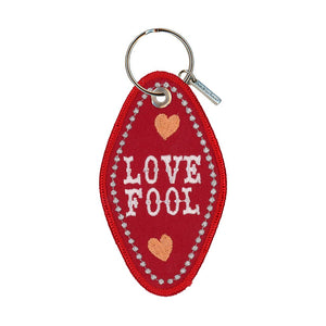 Love Fool Embroidered Keychain