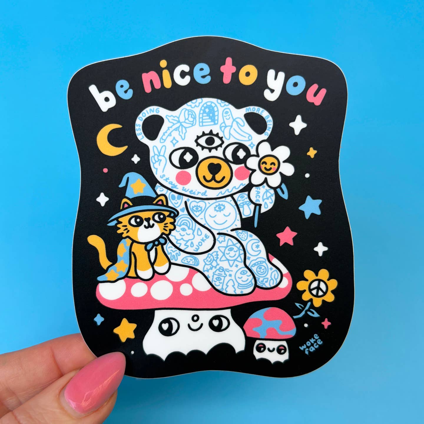 Be Nice To You - Doodle Tattoo Bear - Sticker