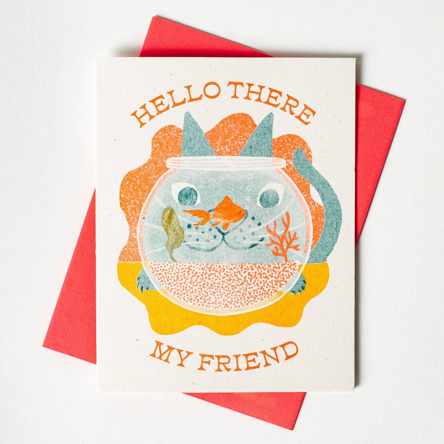 Hello There My Friend - Risograph Card