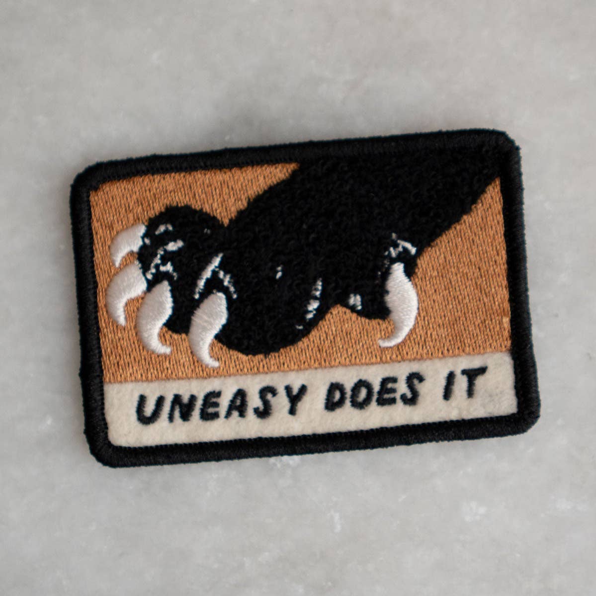 Uneasy Does It Chenille Sticky Patch
