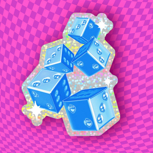 Chrome Dice Glitter Sticker