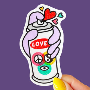 Spray Love Sparkle Sticker