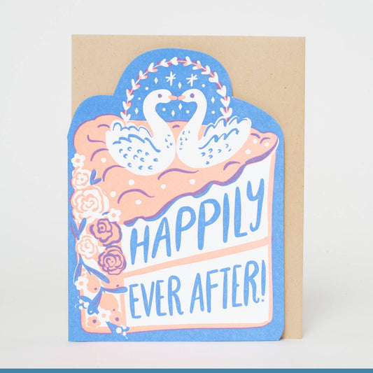 Happily Ever After Wedding Swans Card