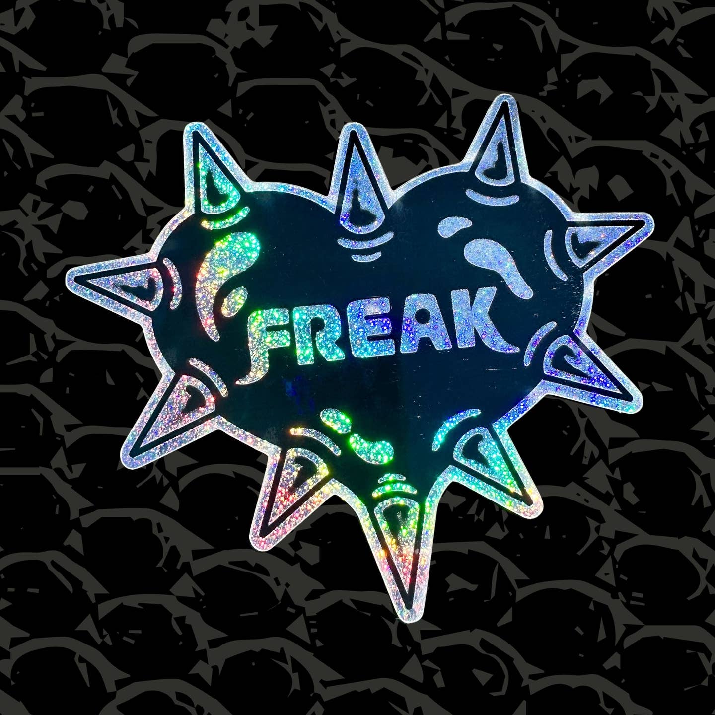 Freak Studded Heart Glitter Sticker