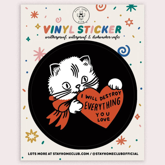 I Will Destroy Cat Sticker